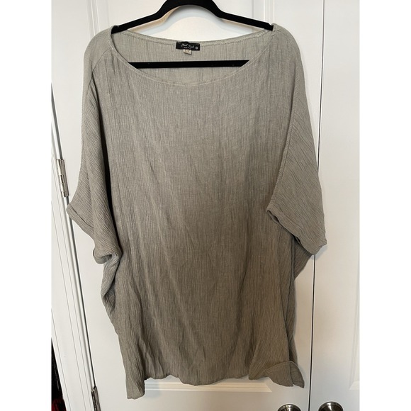 Final Touch Tops - Final Touch Top Over Sized Textured Size Medium‎ Gray D15586